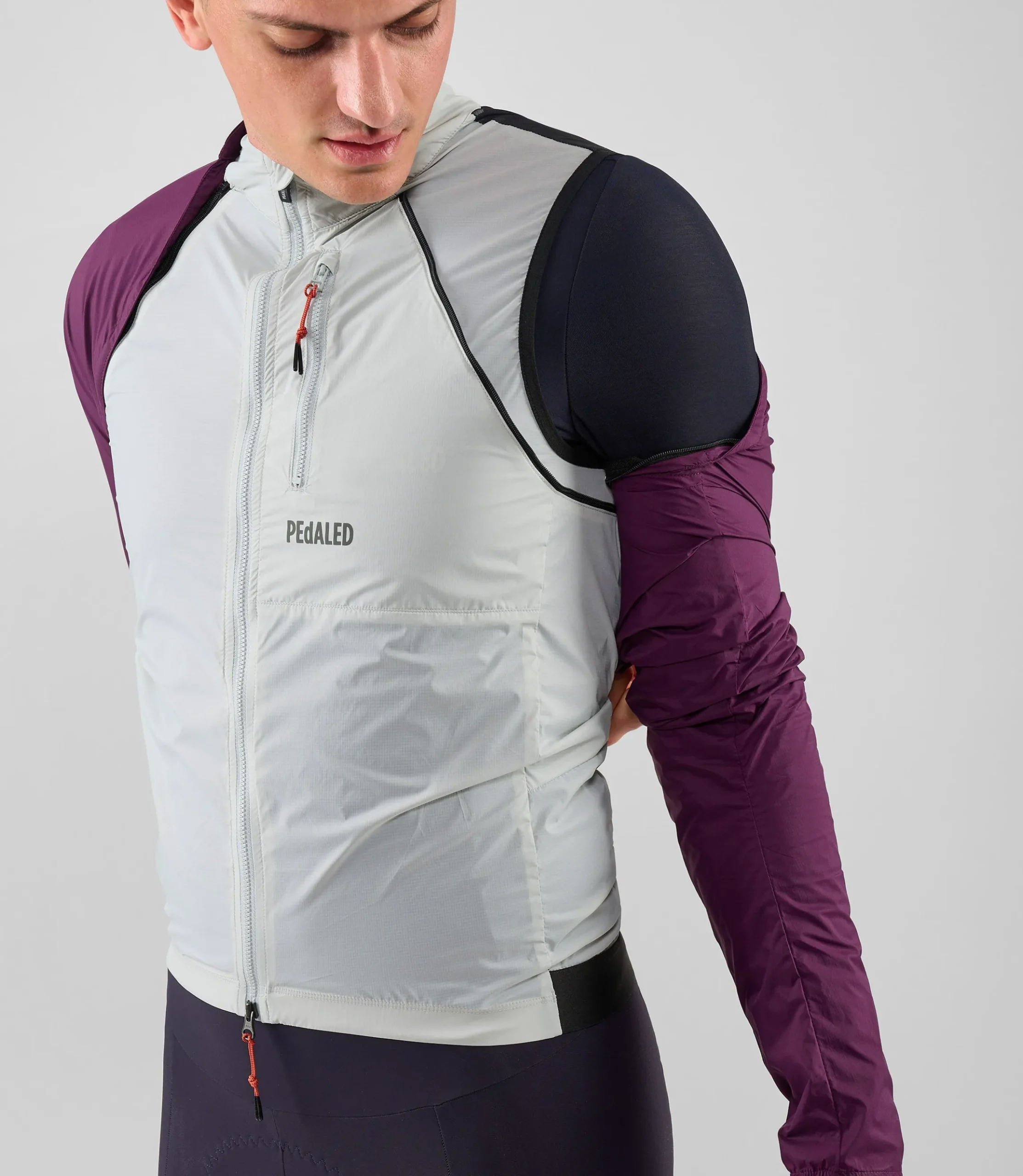 Detachable Sleeve Jacket Purple