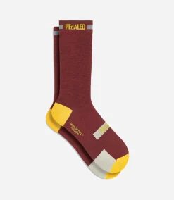 Merino Reflective Socks Dark Red