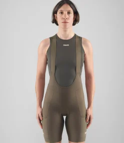 Women's Training Bib Shorts Military Green